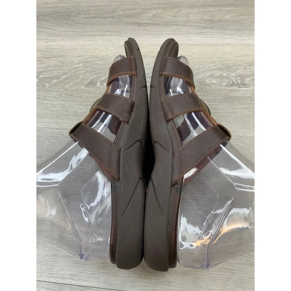 Taos Fortune Brown Leather Gemstone Strappy Sandals Women's 6 Comfort Shoes